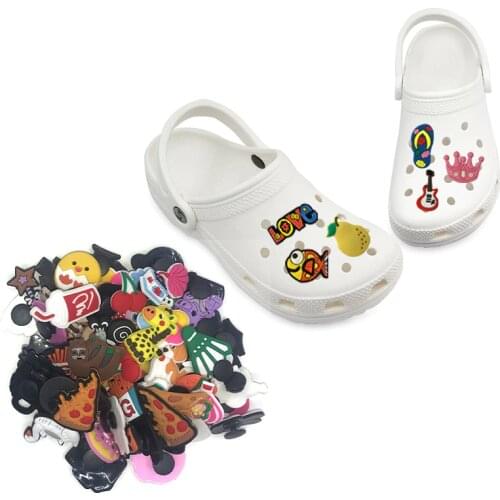 50PCS Mixed Random Cartoon PVC Shoe Charms Shoe Accessories Croc Decoration for boys girls JIBZ Shoes Buckles Kids Xmas Gift