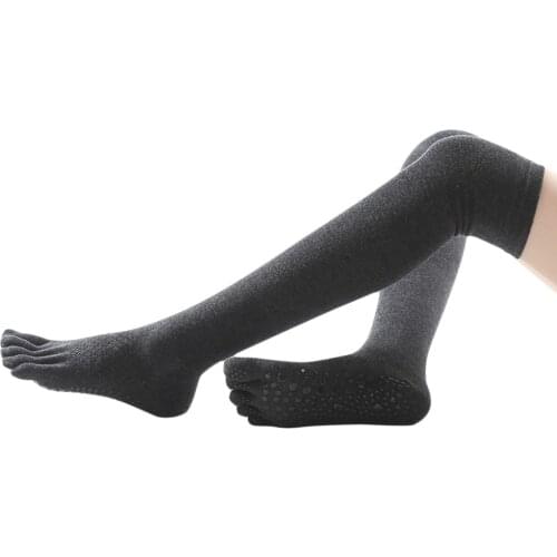 Pilates Dance High Socks Over the Knee Five Toe Womens Cotton Sport Yoga Socks Women Yoga Gym Energy Small Decors