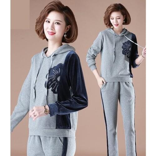 New 2020 Spring Autumn Fashion Womens Suits Tracksuits Sets Casual Hoodie Jacket & Trousers Sportswear 2 Pcs Sets Plus Size 5XL