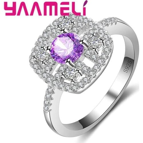 Classic Vintage Style Silver Geometric Pattern Square Cutout Embellished Multicolor Ring For Women Lady