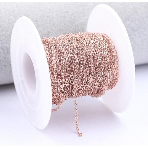 10meters/Roll Rose Gold Stainless Steel Link Chains For Jewelry Making Supplies Diy Bracelets Necklace Accessories