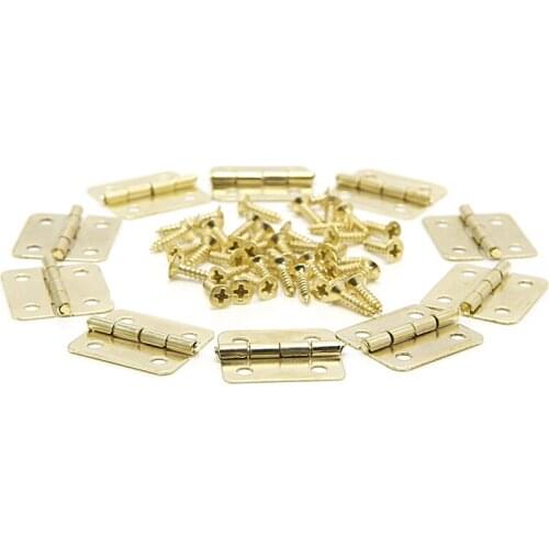 10x Hinge Kitchen Cabinet Door 4 Holes Drawer Hinges Jewelry Box Furniture 18x16mm