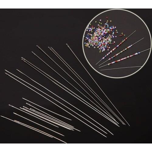 10pcs Bead Needle 40mm 100mm Ultra Fine Big Eye Bent Bead Light Needle DIY String Jewelry Making Tool
