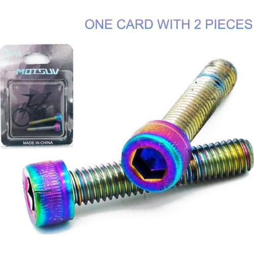 2PCS Bicycle Bolts M6 X 30mm Stainless Steel Rainbow Screws Bike Stem Top Cap Screws Fixing MTB Cycling Fastening Bolt
