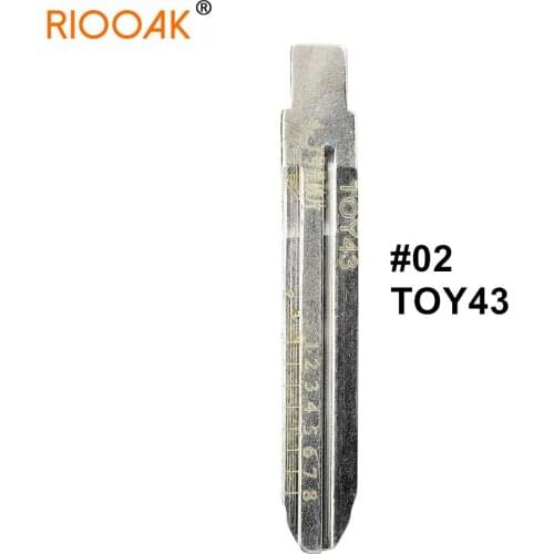 5pcs TOY43 #02 Lishi 2 IN 1 Uncut Metal Scale Blank Car Key KD MINI/KD900/KD-X2/VVDI Remote Blade for Old Toyota