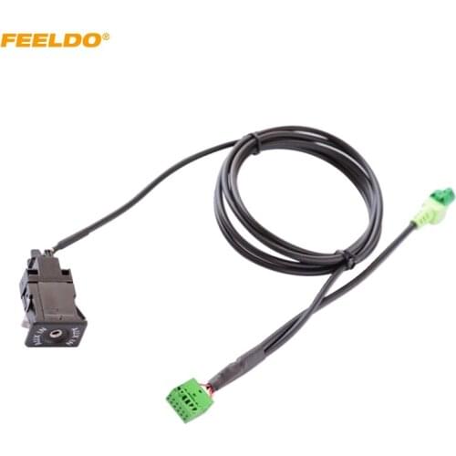 FEELDO Car Radio USB AUX-In Cable Plug AUX Socket Adapter For Audi MMI3G 3G+ A6L/A4L/Q5/Q7/A5/S5/TT AUX Wire Harness