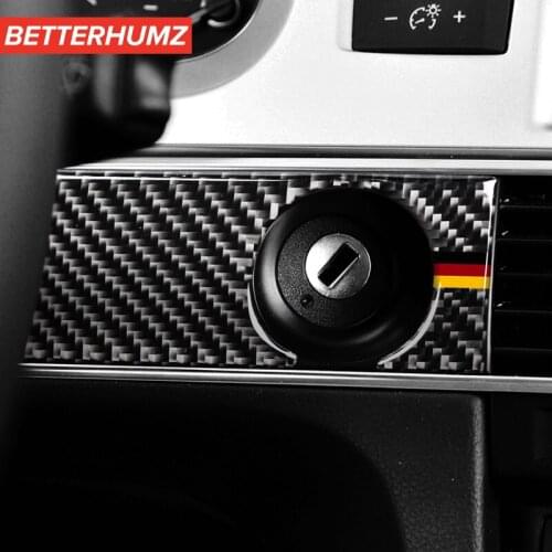 BETTERHUMZ Carbon Fiber Key Hole Trim Sticker Engine Start Panel Decorative Cover For Audi A6 C5 C6 2005-2011Auto Accessories