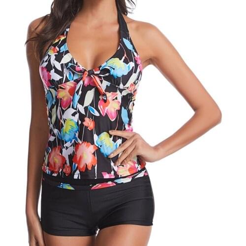 Print Large Swimsuits Plus Size Tankini Sets Female Swimwear Beach Wear Two Pieces Bathing Suit Sports Pool Women Swimming Suits
