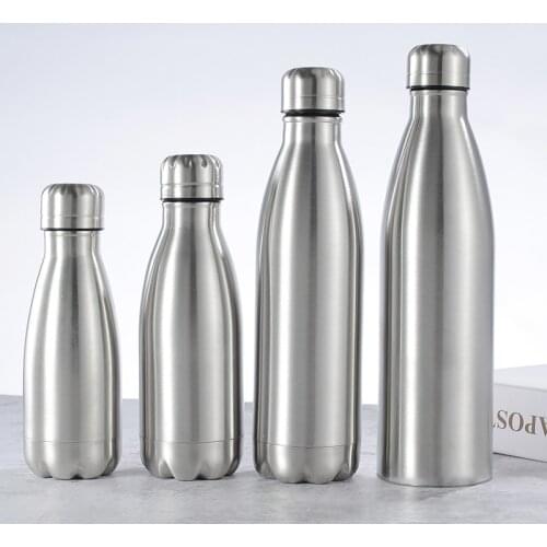 350/500/750ml/1000ml Stainless Steel Water Bottle Gym Sports Insulated Vacuum Flask Single Wall Cold Water Bottle bouteille