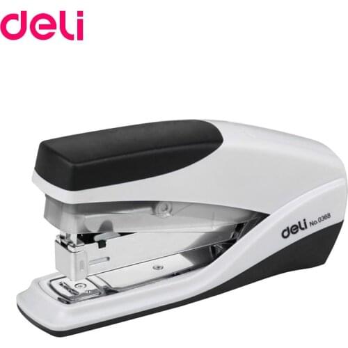 Deli stationery deli 0368 stapler binding machine single stapler without staples manual metal power saving stapler