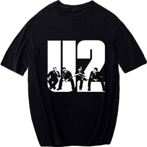 U2 rock band letter 100% cotton t-shirt men summer tops 2021 loose streetwear vintage aesthetic t shirt men clothing harajuku