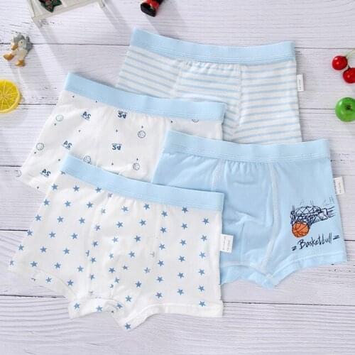Wholesale 4Pcs/lot Cotton Shorts Boys underwear Kids Underwear Cartoon Boxer briefs Soft Cotton Childrens Teenager 4-14year old