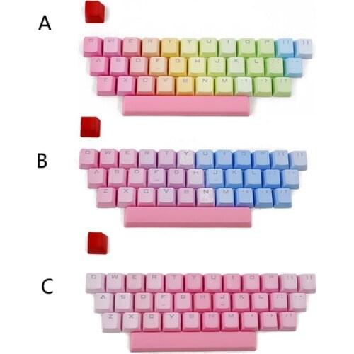 Rainbow Blue Demon RGB PBT 35 Keys OEM Double Shot Backlit Keycaps for Cherry Mechanical Keyboard GH60 POKER 61