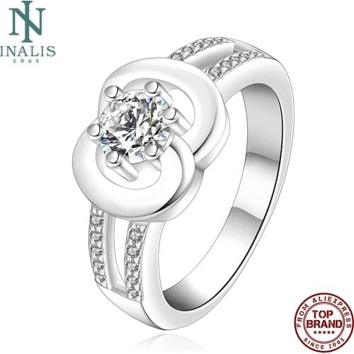 INALIS Coppe Rings For Women Apple Shape Inlaid Shiny Clear Zircon Female Ring Wedding Engagement Fashion Jewelry Gift Hot Sale