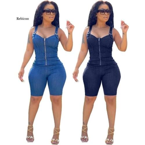 Women Strap V Neck Skinny Club Playsuit Solid Jumpsuits Sexy Fashion Streetwear Summer Overall
