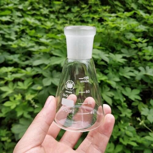 Conical flask with standard ground-in mouth,Capacity 100ml,joint 24/29,Erlenmeyer flask with standard ground mouth