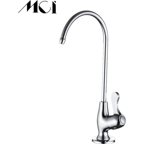 Brass 1/4" Single Handle Cold Water Purifier Faucet Reverse Osmosis RO Drinking Water Filter Faucet External Chrome Plating Mci