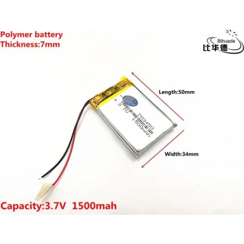 Liter energy battery Good Qulity 703450 3.7V 1500MAH 073450 Polymer lithium ion / Li-ion battery for TOY,POWER BANK,GPS,mp3,mp4