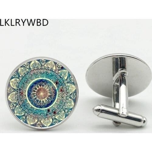 LKLRYWBD/New Retro Van Gogh Pattern Cufflinks Shirt Cufflinks Men and Women with The Same Cufflinks Decorations