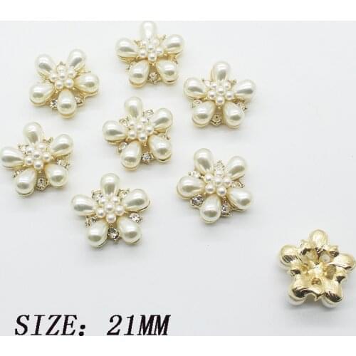 Trendy New Alloy Pearl Delicate 10 pcs Jewelry Accessories Party Flowers Super Flash Fshion Easy Matching Decorations wholesale