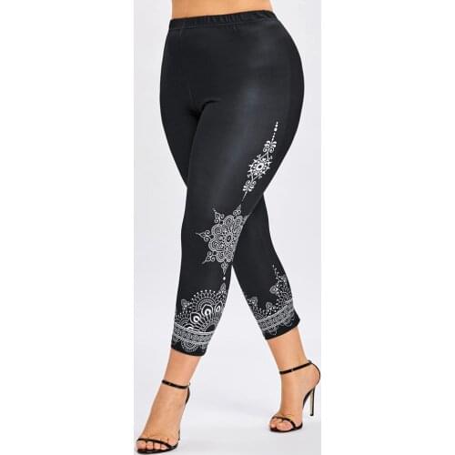 Fashion Leggins Mujer Plus Size Flower Printed Seamless Leggings Trousers Sport Casual Pants Legging Femme Pantalon Pour Femme
