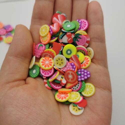 500g 10mm Soft Polymer Clay Fruit Slice Sprinkles for Slime Shaker Card Slime filling Fake Cake Dessert Food Particles