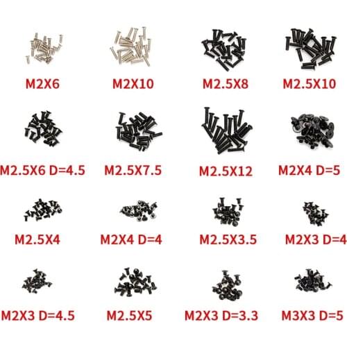 320Pcs Laptop Computer Notebook Screws Kit Assemble Fastening Flat Head Black Repair Tool Use for IBM Dell Lenovo Samsung
