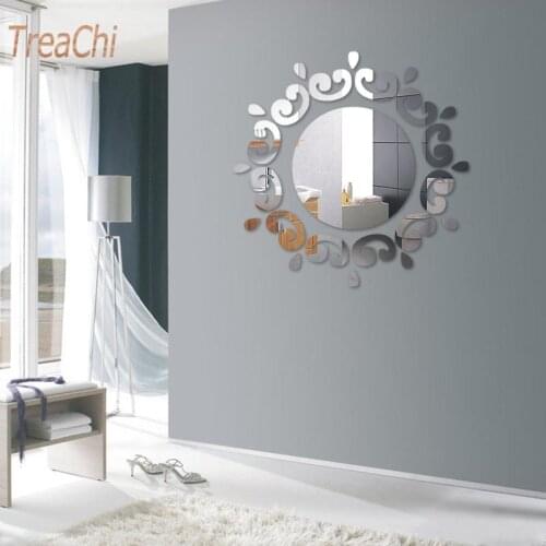 Wall Mirror Stickers Acrylic Lace Decorative Mirror Wall Paste Stereo Decorative Mirror Room Personality Wall Paste