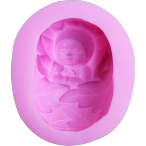 New Cute Sleeping Baby Cake Mold Food-grade Silicone 3D Baby Cake Decoration Mold Soap Mold Fondant DIY Baking Tools E670