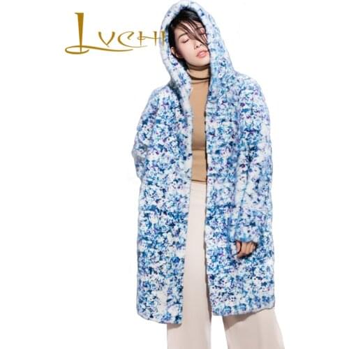 LVCHI New Arrivals Loose Pregnant Clothes Real Mink Fur Coat Fashion Pregnant Women Floral Keep Warm Custom Made Winter Coats