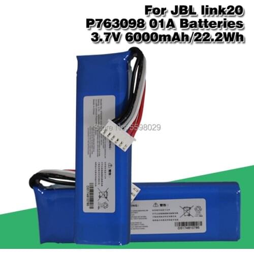 P76309801A P763098 01A For JBL link 20 Wireless Bluetooth Speaker Battery 3.7V 6000mAh