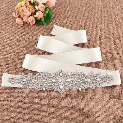 Rhinestone Belt Crystal Diamond Bridal Wedding Dress Belt Sash Waist Belt Handmade White Ivory Wedding Accessories