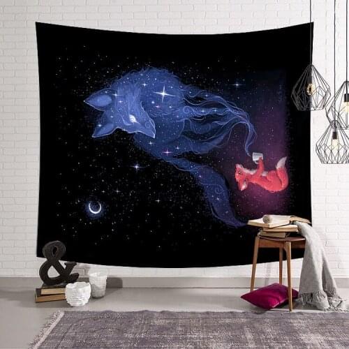 Psychedelic Tapestry Cool Cat Wall Hanging Cosmic Space Galaxy Background Wall Decoration Tapestry For Living Room Bedroom