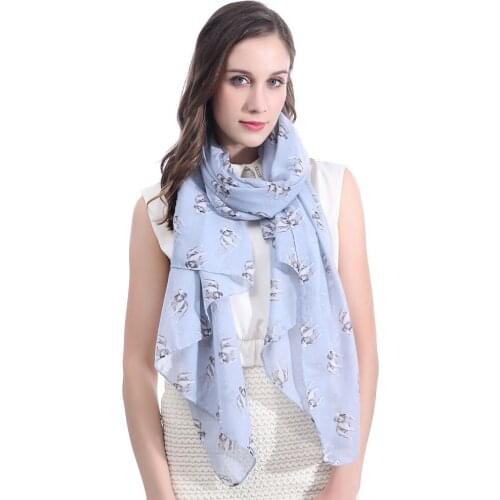 Bulldogs Dog Printed Women Scarf Shawl Wrap Soft Lightweight Large Size