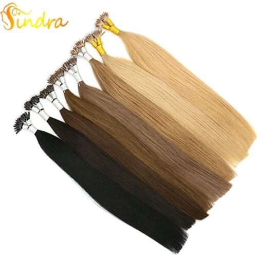 Sindra 14"-24" Remy Hair Extensions Keratin Straight Nano Link Human Hair 50Pcs 100Pcs