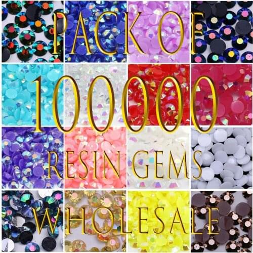 100000Pcs Nail FLAT Back Rhinestones Diamante Non Hotfix Crystal Strass AB Color Multi-Colors Stones For DIY Nail Accessories