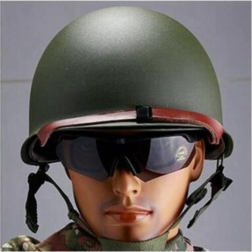 Tactical Military US Army M1 Green Steel Helmet Adjustable Protective Army Equipment Field Paintball Gear Steel Helmet For Adult