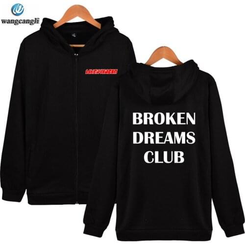 Broken Dreams Club Print Sweatshirt Hoodies Women/Men Autumn Winter Zipper Hooded Hoodie Oversize Streetwear Fleece Jacket Coat