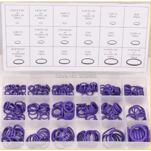 270pcs sealing ring for automobile air conditioner, O ring rubber washer high pressure high temperature ring car repair kits