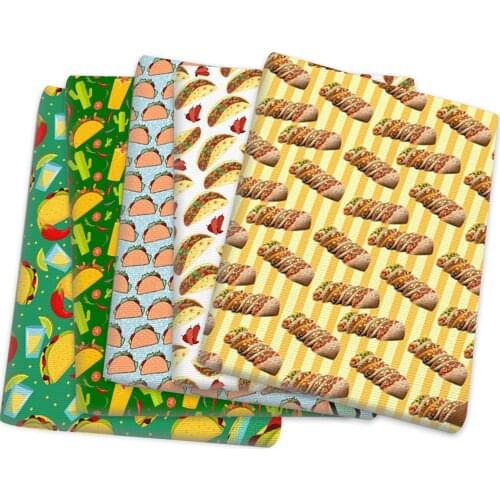 Go Vegan Food Polyester Cotton Fabric Patchwork Sewing Quilting Fabric Needlework Material DIY Handmade Cloth,1Yc14415
