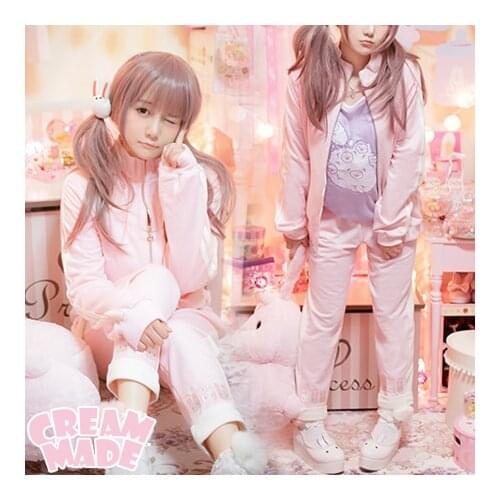 2016 Spring Super Cute Girls 2PCS SET Rabbit Ears Bunny Embroidery Casual Suit Jacket & Trousers PINK & BLUE