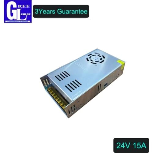 Input 110-240V Output 24V 15A LED Driver Power Supply Transformer Inside With Fans For LED Strip Light