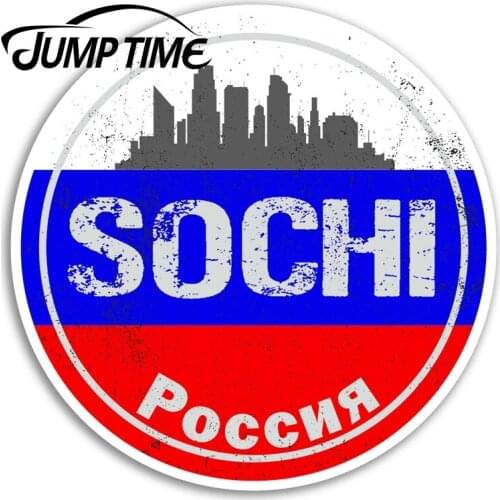 Jump Time Sochi Russia Vinyl Stickers - Flag Cool Sticker Laptop Luggage Window Bumper Decal Waterproof Car Accessories