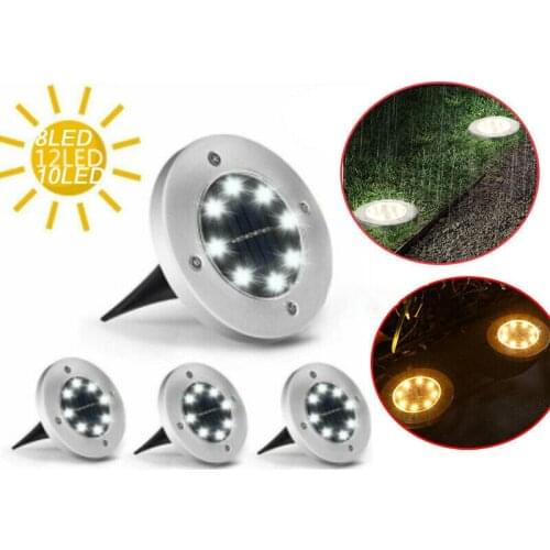 Waterproof Solar LED Underground Lights Outdoor Stainles Steel Buried Landscape Light for Lawn Pathway Ground Garden Floor decor
