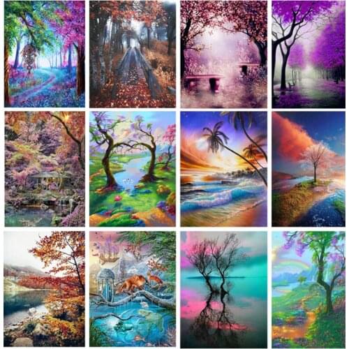 YUMEART Handmade Paint Wtih Diamonds Full Square Drill Diamond Embroidery Tree 5D Diamond Painting Cross Stitch Creative Crafts