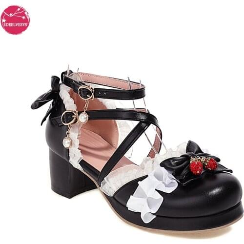 Lolita Sandals Women Japanese Sweet White Pink Black Kawaii Palace Princess Cosplay Party Shoes Ladies Zapatilla Mujer Fashion