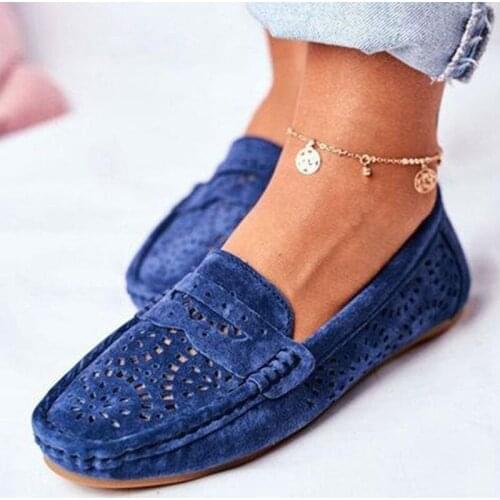 2021 Fashion Women Moccasins Shoes Ladies Slip On Loafers Casual Comfort Woman Sewing Suede Flats Female Soft Bottom Lightweight