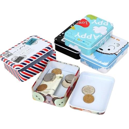 Home Storage Box Organizer Mini Cute Cartoon Tin Metal Box Case For Jewelry Kids` Toy Card Cash Paper clip Home Supplies