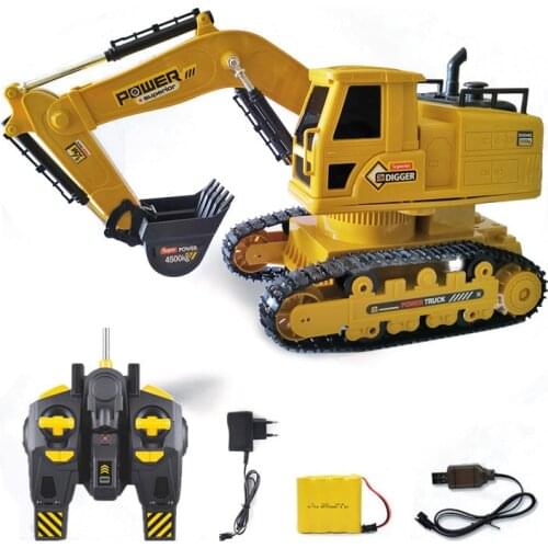 1:24 RC Truck Caterpillar Tractor Model Engineering Truck 2.4GHz Radio Controlled Car 10 Channel RC Excavator Toy for Boy Gift