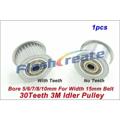 1pcs 30 Teeth 3M Idler Pulley Passive Pulley Bore 5/6/7/8/10mm For Width 15mm 3M Timing Belt 30T 30Teeth 3M Tension Pulley